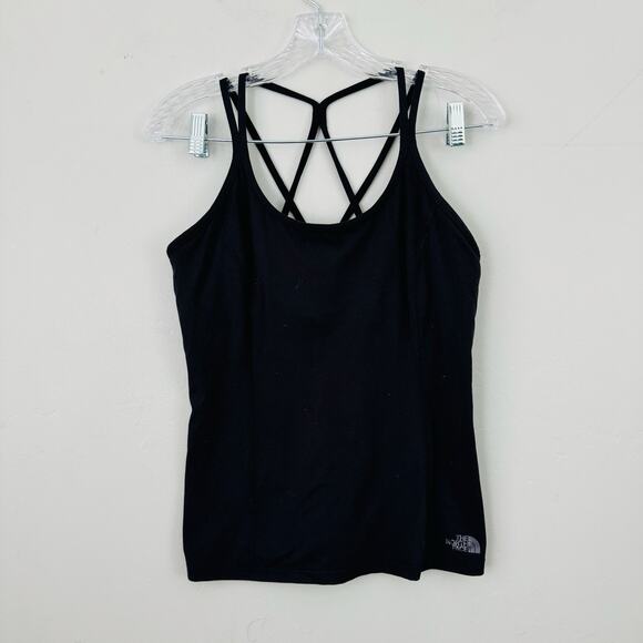 The North Face Black Racer Back Athletic Tank With Built In Bra Women’s Size L - Picture 1 of 7